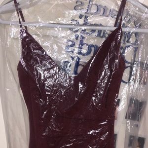 dillards maroon long dress